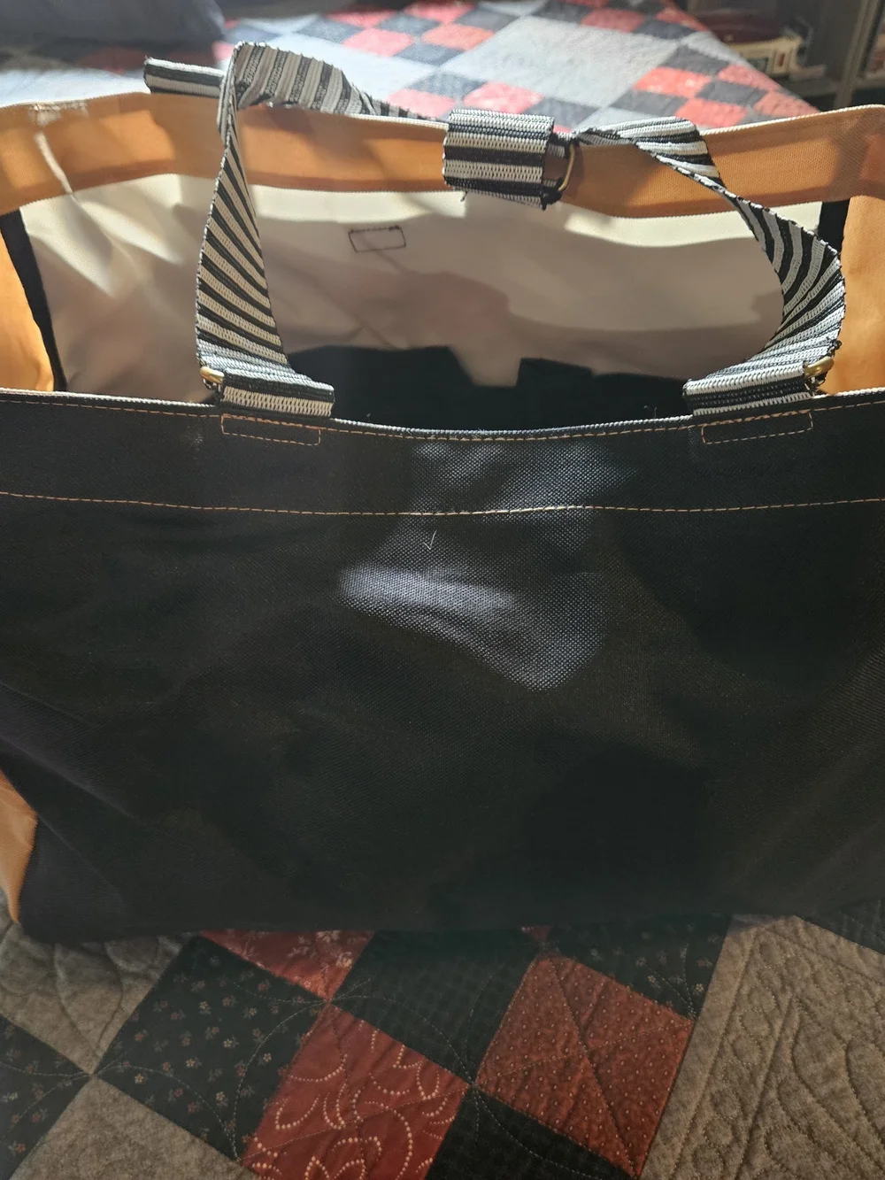 Thirty-one Tote Bag with Striped Handles